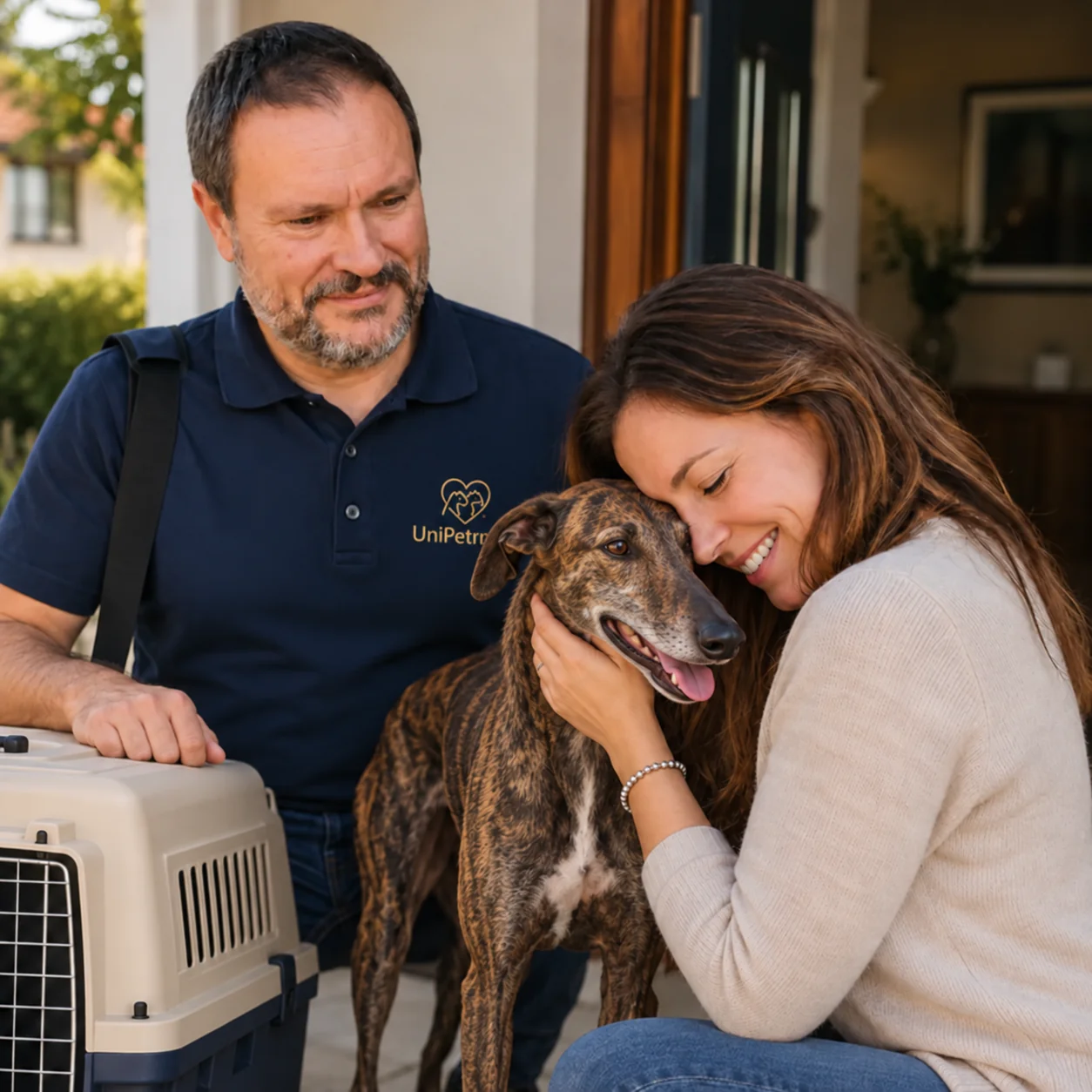 UniPetrans handover of a happy Spanish Galgo to its owner